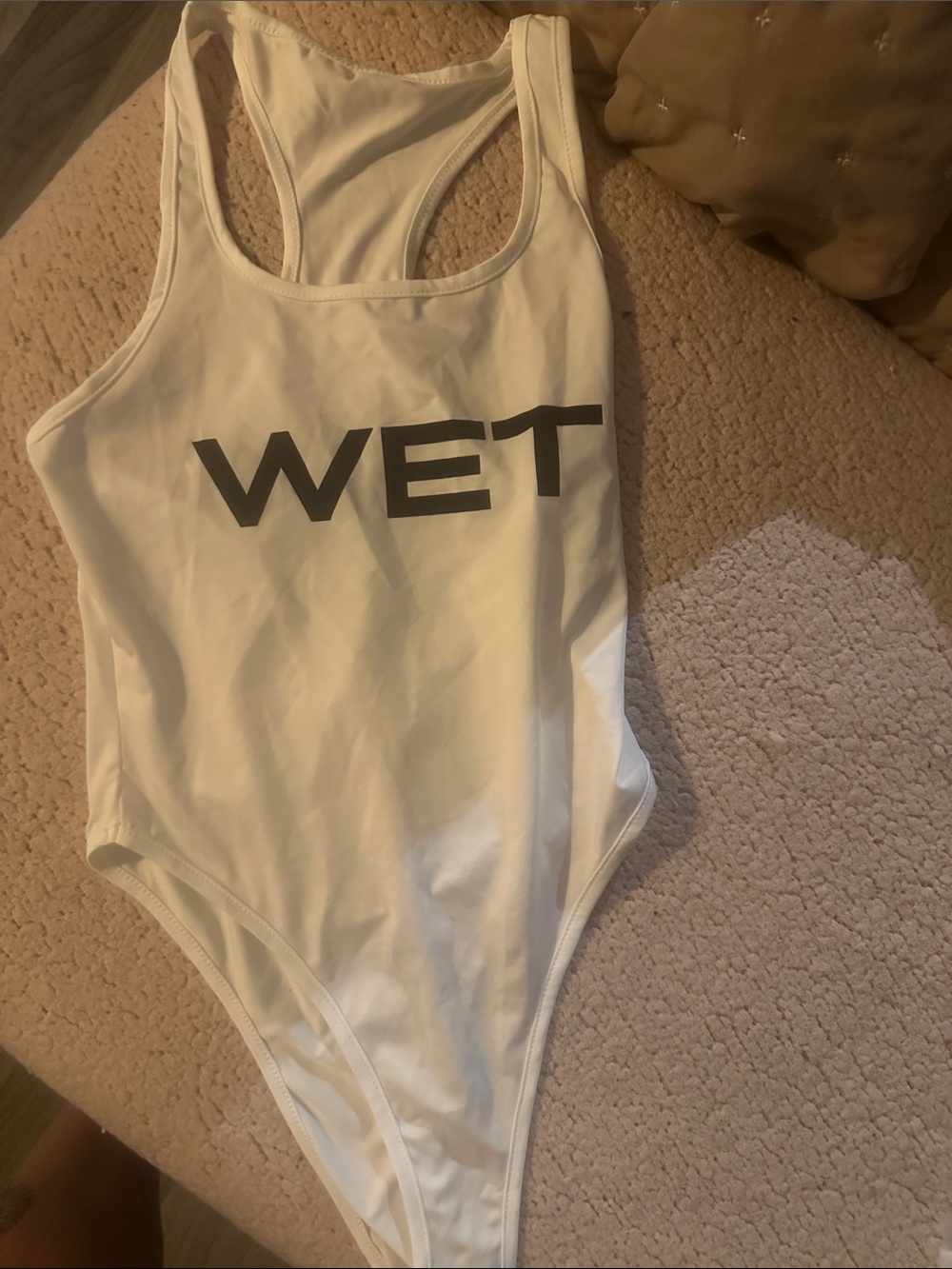 WET White Racerback One-Piece top
